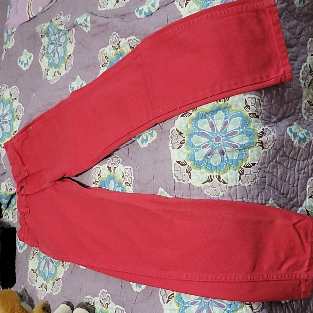 Girls Wrangler jeans; size 8 reg, red